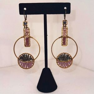 Boho Purple Beaded Earrings